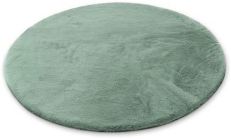 OTTO home Badematte Lennja, Höhe 25 mm, rutschhemmend beschichtet, fußbodenheizungsgeeignet, Polyester, rund, Badteppich, getuftet, Uni, antirutsch, flauschig wie Kaninchenfell