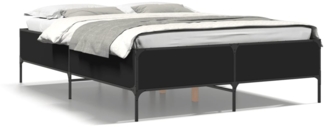 vidaXL Bettgestell Schwarz 140x190 cm Holzwerkstoff und Metall 3279807