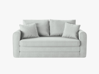 Micadoni Schlafsofa Lido 2-Sitzer Strukturierter Stoff Pastellblau 195x128