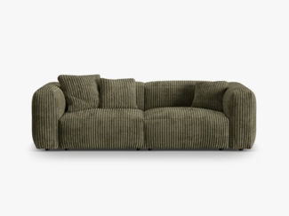 Micadoni Sofa Martina 3-Sitzer Kord Moßgrün
