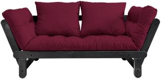 KARUP DESIGN Futonsofa BEAT Gestell Schwarz Matratze Bordeaux