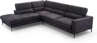 AX LIVING Sofa Dunkelgrau Jolandi Couch L Form Ecksofa 300 cm breit L