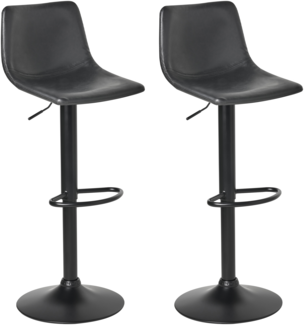 Set mit 2 Barhockern LEBRIJA Kunstleder drehbar Schwarz