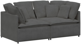 vidaXL Modulares Sofa mit Kissen Cordstoff Dunkelgrau 3321258