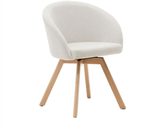 Drehstuhl Marvin, Echtholz, Beige, 59 x 77 x 54 cm