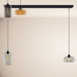 s.luce Cruet Esszimmerlampe 2 bis 5-flammig Balken 160cm Rauch