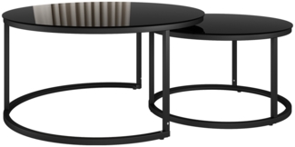 Vicco Couchtisch-Set Schwarz 77x77 cm 2 Teile, Montreal