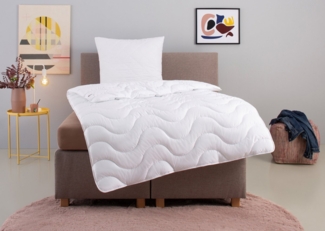 my home Microfaserbettdecke + Microfaserkissen Mailo, Bettdecke 135x200 cm, 155x220 cm, Bezug: weich, 2-tlg, Set mit Kissen 80x80 cm, Sommer, Winter