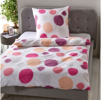 TRAUMSCHLAF Bettwäsche Kreise, Seersucker, 3 teilig, ideale Sommerbettwäsche in herrlicher Seersucker Qualität
