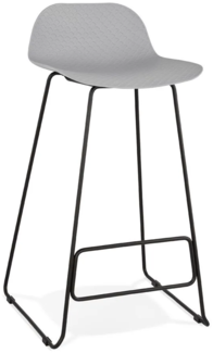 Kadima Design Barhocker Polypropylen-Metall | 76 cm | Elegant Rückenlehne Empfang | Grau-Schwarz | 120 kg