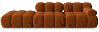 Micadoni Modulares Sofa Bellis 4-Sitzer Links Samt Bluvel Terrakotta