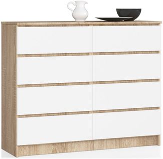 Raumhirsch Furniture Kommode mit 8 Schubladen 120 cm breit Holz Schrank, (viele Farbvarianten - Maße: 120 x 99 x 40 cm) - Hochwertig & stabil