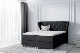 99rooms Bellagio Boxspringbett Velours 120x200 cm Schwarz