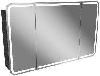 Lanzet M9 Spiegelschrank 120 cm mit umlaufender LED-Beleuchtung, Schwarz