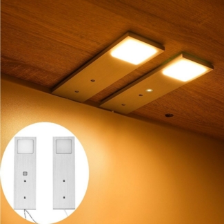 oyajia LED Unterbauleuchte 5W LED Unterbauleuchten, Flache Küchenleuchte mit Touch-Dimmfunktion, LED fest integriert, Warmweiß, Aluminium Einbaustrahler,Vitrinenleuchten Möbelleuchte Küche Möbel Set