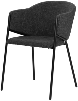 Stuhl Sit&Chairs 60 x 76 x 52 cm Polyester Metall Dunkelgrau Schwarz
