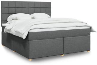 vidaXL Boxspringbett mit Matratze Dunkelgrau 180x200 cm Stoff 3293660