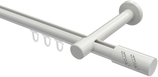 Innenlauf-Gardinenstangen-Set Prestige Zoena 100 cm, 1-läufig, 20 mm Ø Weiß