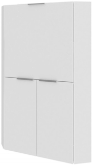 Dmora Schreibtisch Akiro, Mehrzweckmöbel mit Regalen und Arbeitsplatte, Mehrzweck-Bürotisch, platzsparender Schreibtisch mit mehreren Positionen, 100 % Made in Italy, 70 x 57 x 140 cm, glänzendes Weiß