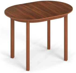 COSTWAY Esstisch, Holz, ovaler Küchentisch für 2-4 Personen 110x78x77cm