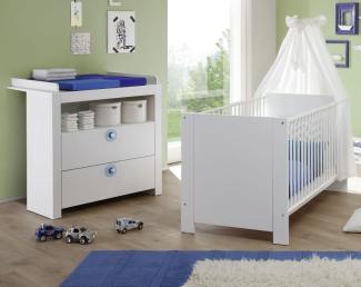 Trendteam 'Olivia' 2-tlg. Babyzimmer-Set weiß/blau 2-teilig Olivia