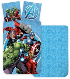 MARVEL Babybettwäsche Avengers Baby- / Kleinkinder Bettwäsche in Blau, Superhelden-Motiv