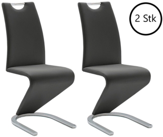 Esszimmerstuhl >Pupik I< (2er Set) in Schwarz aus Metall - 45x102x62cm (BxHxT)