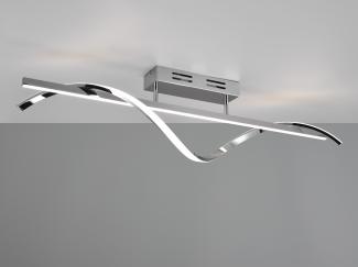 LED Deckenleuchte ISABEL geschwungene Form in Chrom dimmbar, Breite 100cm