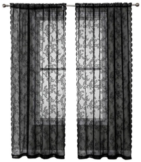 Kaket Vorhang Vintage Blumen Vorhänge, Spitzenvorhänge,halbtransparente Vorhänge, geeignet für Schlafzimmer, Wohnzimmer, Wohnkultur