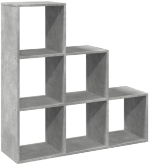 vidaXL Raumteiler-Bücherregal 3 Etagen Betongrau 99x29x99 cm 857961