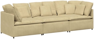 vidaXL Modulares Sofa mit Kissen Cordstoff Graugrün 3321291