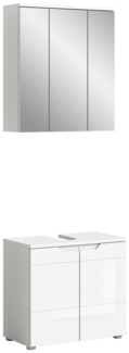 INOSIGN Badmöbel-Set CAPRI, 2-teilig, mit eingefasster Griffmulde, bestehend aus:, Waschbeckenunterschrank und Spiegelschrank