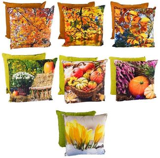 Outdoor Kissen Herbst 45x45x12cm wetterbeständig mit herbstlichen Motiven Krokusse