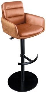 riess-ambiente Barhocker BIG GEORGE taupe / schwarz · Tresenstuhl mit Echtleder-Sitzfläche (Einzelartikel, 1 St), Microfaser-Sitzschale · mit Armlehne · 360° drehbar · höhenverstellbar