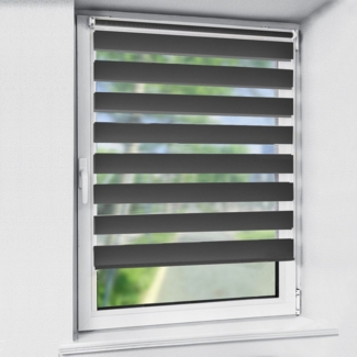 Doppelrollo rollos für Fenster ohne Bohren 130cm, OUBO, Lichtschutz, freihängend, mit Klemmträger, Klemmfix, livhtdurchlässig und verdunkelnd