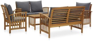 vidaXL 5-tlg. Garten-Lounge-Set mit Auflagen Massivholz Akazie 3057981