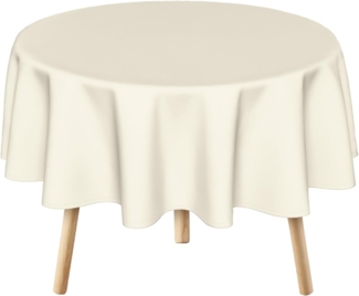 Tischdecke Rund 178 cm Beige, Knitterfrei, Waschbar, Polyester, Party- & Dinner Tischdecke