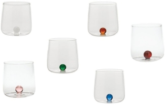 Zafferano Gläser-Set Bilia Buntes Gläser Set 6 Stück - Farblich Sortiert, 6-teiliges Set