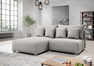 AX LIVING Ecksofa mit Schlaffunktion Ederra 208 cm breit – hellgrau L