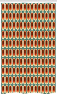 Abakuhaus Duschvorhang Badezimmer Deko Set aus Stoff mit Haken Breite 120 cm, Höhe 180 cm, Retro Vintage Mode-Ethno