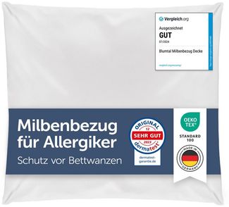 Blumtal Bettbezug Milbenbezug Allergiker Bettbezug oder Kopfkissenbezug- Milben Encasing, (1 St), bestehend aus dem High-Tech Spezialgewebe Evolon