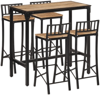 vidaXL 5-tlg. Bar-Set Raues Mangoholz und Metall 3216409