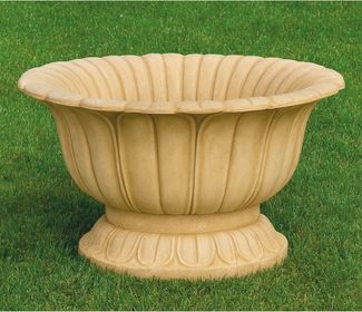 Casa Padrino Luxus Barock Blumentopf Beige Ø 36 x H. 32 cm - Made in Italy