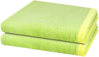Cawö Lifestyle Splash 2 tlg. Frottier-Set - 2 X Duschtuch (70 X 140cm) - 522 g/m2 - Pistazie / lemon