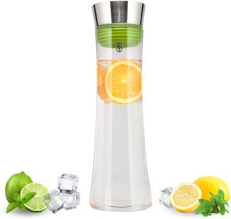 bremermann Karaffe Glaskaraffe CAROLA mit Silikonfuß - Deckel zerlegbar - 1 Liter, grün