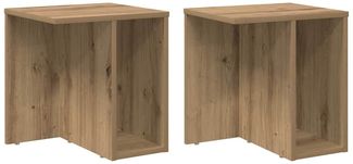 vidaXL Beistelltisch 2 Stück, Holz Artisan-Eiche, 37 x 32 x 40 cm