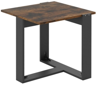 KOMFOTTEU Beistelltisch, Couchtisch mit Metallfuß in T-Form & rutschfeste Füße