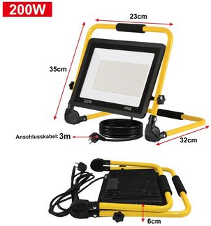 FIVMEN LED Flutlichtstrahler LED Fluter Floodlight, LED Baustrahlermit 3M Kabel