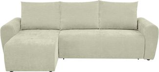 Home affaire Ecksofa Nortrud-Chester, 241 cm, L-Form, mit Schlaffunktion u. Bettkasten, Recamiere rechts / links montierbar, Steppung, Feinstruktur-Bezug