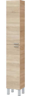 Dmora Säulenschrank Ark, Badezimmerschrank mit 2 Türen, Wandschrank mit 2 Regalen, 30x25h182 cm, Eiche